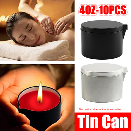 10Pcs Pour Spout Candle Tin Can 40oz For Soy Wax Melts Storage Craft Gift Use