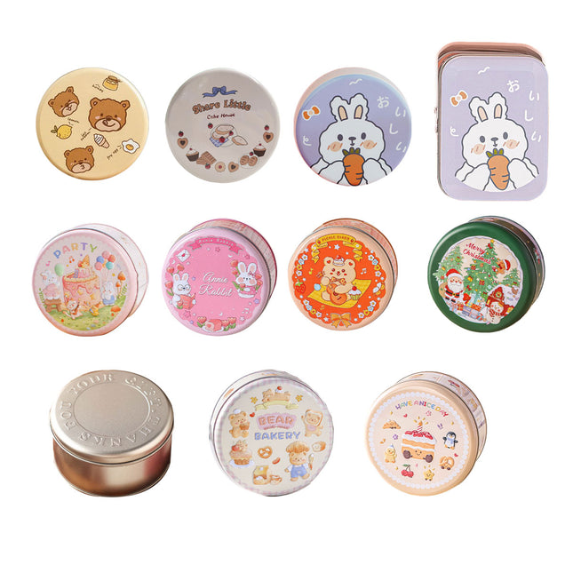 10PCS Cookie Tin Box Metal Biscuit Gift Box Candy Packaging Dragon Year Baking