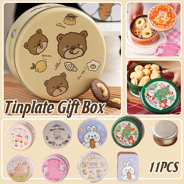10PCS Cookie Tin Box Metal Biscuit Gift Box Candy Packaging Dragon Year Baking