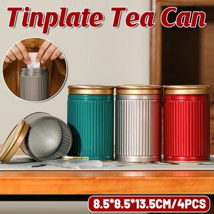 4PCS Tea Storage Container Portable Tea Sealed Jar Home Office Empty Tea Can