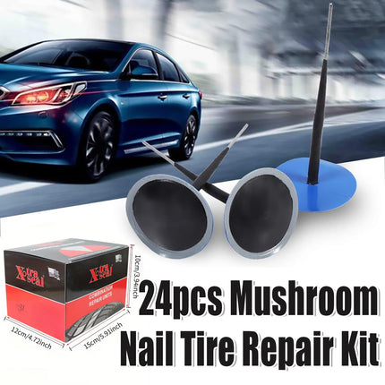 Mushroom Nail Tyre Repair Kit 24PCS Car Motorbike Puncture Plug Tubeless Emergency