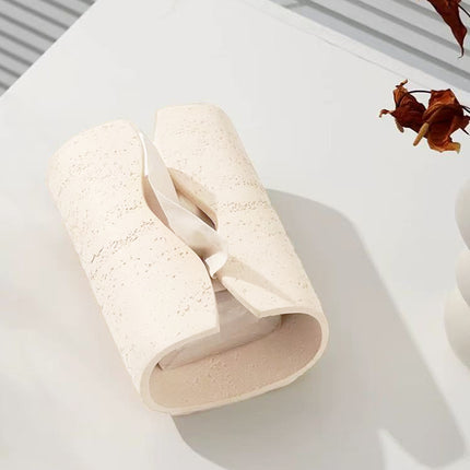 Natural Marble Tissue Box Travertine Wabi Sabi Living Room Tea Room Decor