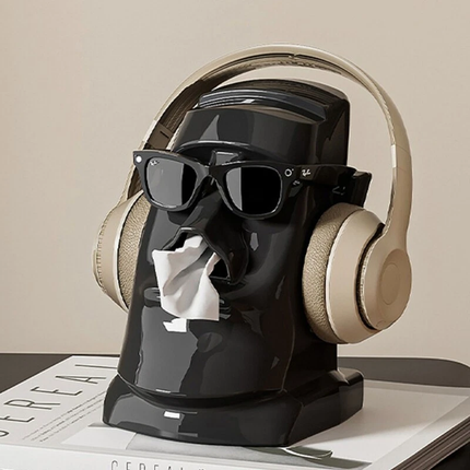 Statue Eyeglass Holder 3 in 1 Paper Towel Box Headphone Bracket Table Household