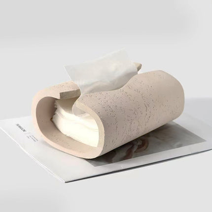 Natural Marble Tissue Box Travertine Wabi Sabi Living Room Tea Room Decor