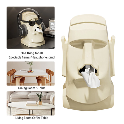 Statue Eyeglass Holder 3 in 1 Paper Towel Box Headphone Bracket Table Household