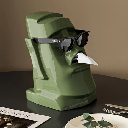 Statue Eyeglass Holder 3 in 1 Paper Towel Box Headphone Bracket Table Household