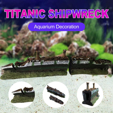 Titanic Shipwreck Aquarium Decoration for Fish Tank Aquascape Underwater Decor