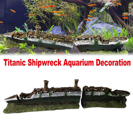 Titanic Shipwreck Aquarium Decoration for Fish Tank Aquascape Underwater Decor