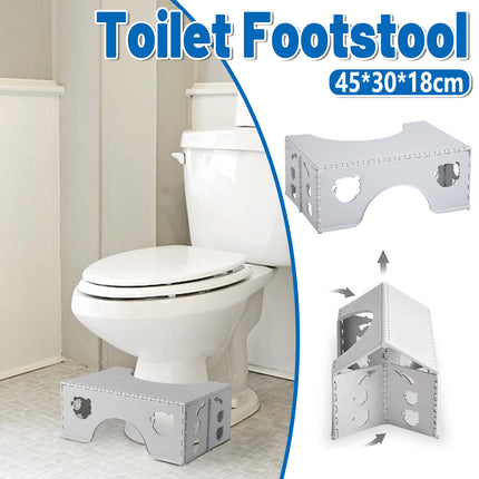 Toilet Footstool Folding Bathroom Step Stool Squat Aid Seat Rest For Daily Use