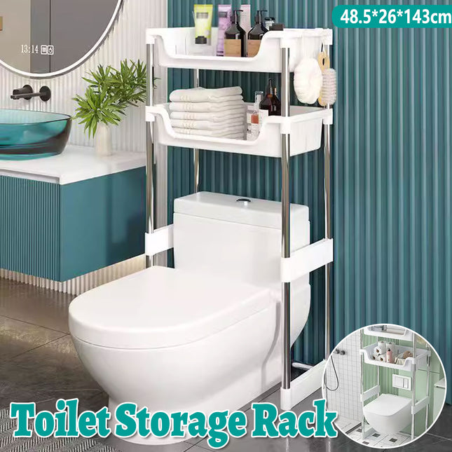 Toilet Storage Rack Over Toilet Shelf Floor Stand Bathroom Organiser Small Space