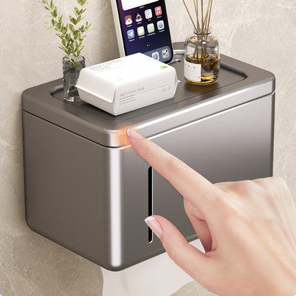 Suction Cup Tissue Holder Wall Mounted Tissue Box Paper Roll Dispenser Box