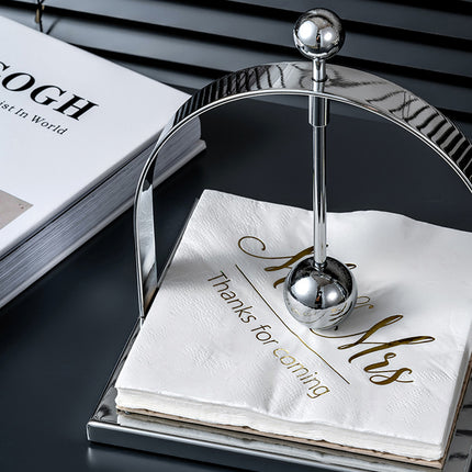 Stainless Steel Square Tabletop Tissue Holder for Kitchen Cafe Restaurant Decor