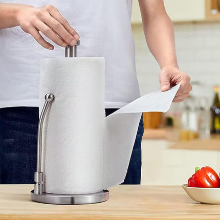 Stainless Steel Spring Paper Towel Holder for Restaurant Home Countertop Use