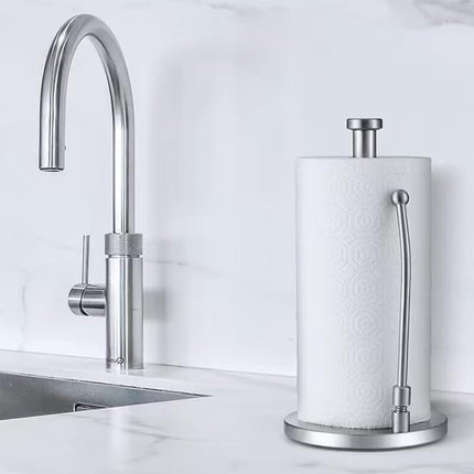 Stainless Steel Spring Paper Towel Holder for Restaurant Home Countertop Use