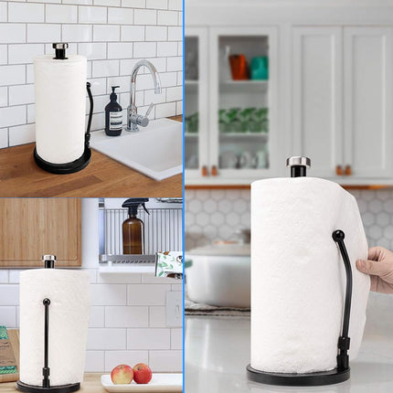 Stainless Steel Spring Paper Towel Holder for Restaurant Home Countertop Use