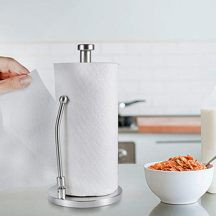 Stainless Steel Spring Paper Towel Holder for Restaurant Home Countertop Use