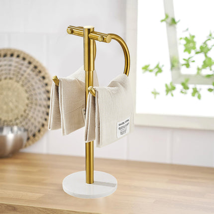 Stainless Steel Towel Rack with Marble Base for Bathroom and Toilet