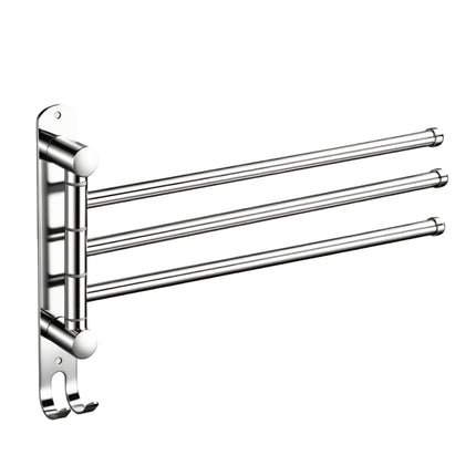 3/4 Rods Stainless Steel Drill-Free Rotating Towel Rack Rustproof Space-Saving
