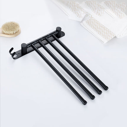 3/4 Rods Stainless Steel Drill-Free Rotating Towel Rack Rustproof Space-Saving