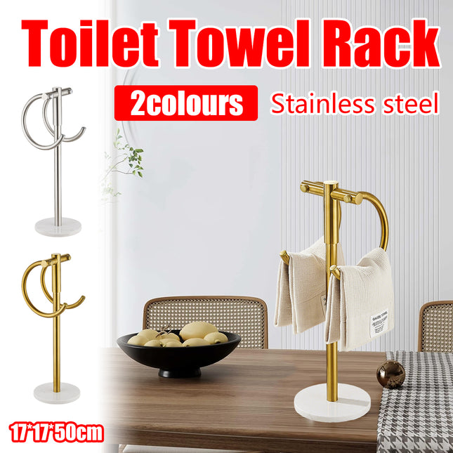 Stainless Steel Towel Rack with Marble Base for Bathroom and Toilet