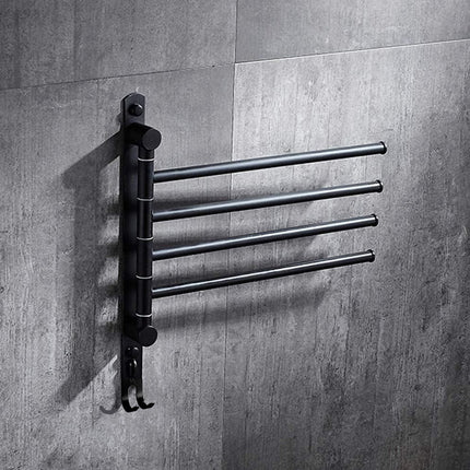 3/4 Rods Stainless Steel Drill-Free Rotating Towel Rack Rustproof Space-Saving