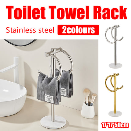 Stainless Steel Towel Rack with Marble Base for Bathroom and Toilet