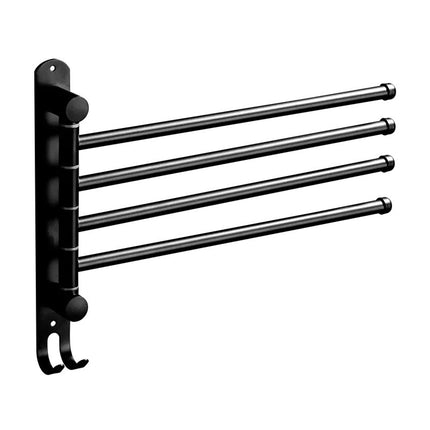 3/4 Rods Stainless Steel Drill-Free Rotating Towel Rack Rustproof Space-Saving