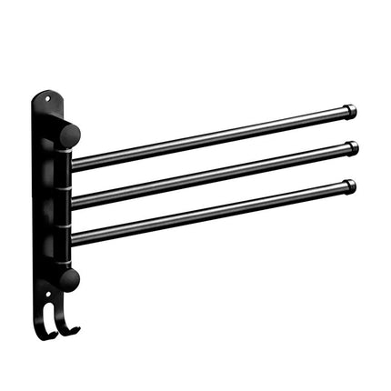 3/4 Rods Stainless Steel Drill-Free Rotating Towel Rack Rustproof Space-Saving