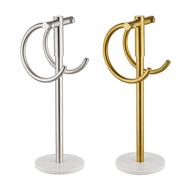 Stainless Steel Towel Rack with Marble Base for Bathroom and Toilet