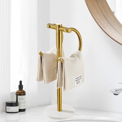 Stainless Steel Towel Rack with Marble Base for Bathroom and Toilet