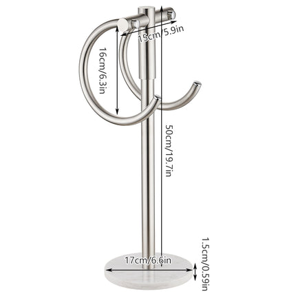 Stainless Steel Towel Rack with Marble Base for Bathroom and Toilet