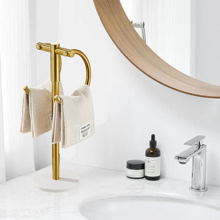 Stainless Steel Towel Rack with Marble Base for Bathroom and Toilet