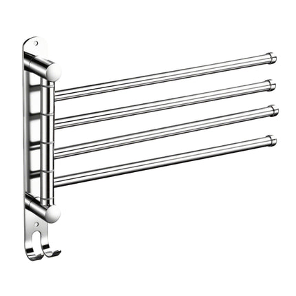 3/4 Rods Stainless Steel Drill-Free Rotating Towel Rack Rustproof Space-Saving