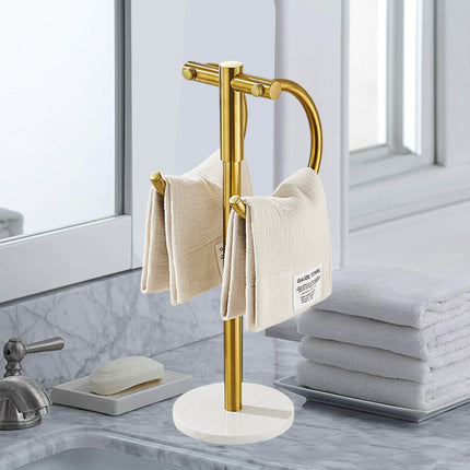 Stainless Steel Towel Rack with Marble Base for Bathroom and Toilet