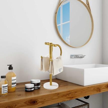 Stainless Steel Towel Rack with Marble Base for Bathroom and Toilet