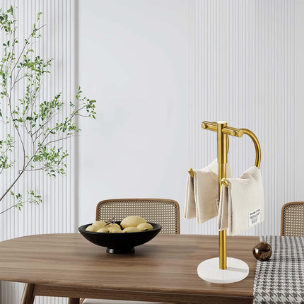 Stainless Steel Towel Rack with Marble Base for Bathroom and Toilet