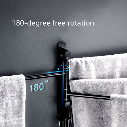 3/4 Rods Stainless Steel Drill-Free Rotating Towel Rack Rustproof Space-Saving