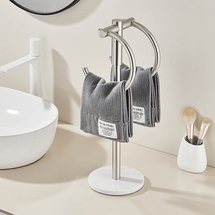 Stainless Steel Towel Rack with Marble Base for Bathroom and Toilet