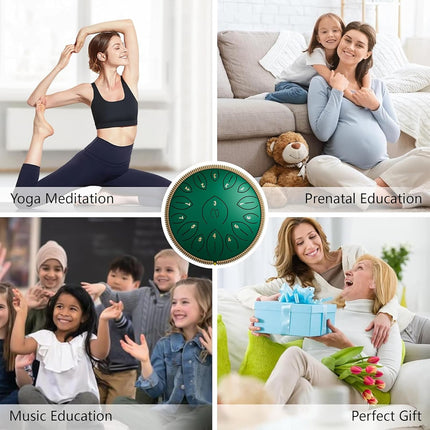 Ethereal Drum Factory 12inch Steel Tongue Drum Hand Disc Percussion Instrument