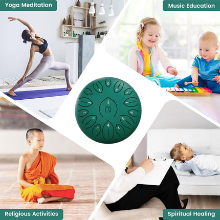 Ethereal Drum Factory 12inch Steel Tongue Drum Hand Disc Percussion Instrument