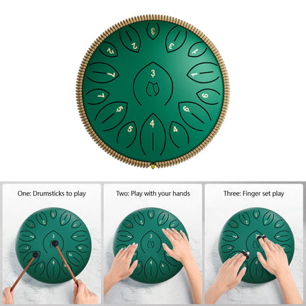 Ethereal Drum Factory 12inch Steel Tongue Drum Hand Disc Percussion Instrument