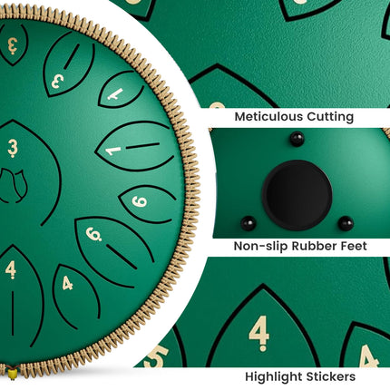 Ethereal Drum Factory 12inch Steel Tongue Drum Hand Disc Percussion Instrument