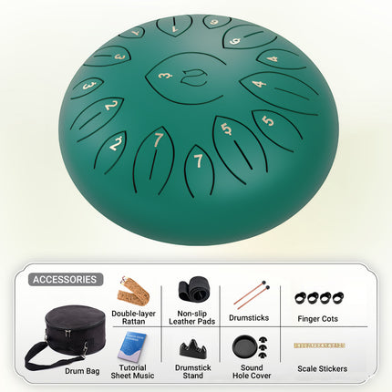 Ethereal Drum Factory 12inch Steel Tongue Drum Hand Disc Percussion Instrument