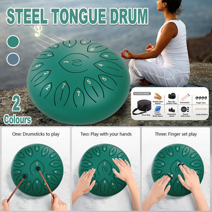 Ethereal Drum Factory 12inch Steel Tongue Drum Hand Disc Percussion Instrument
