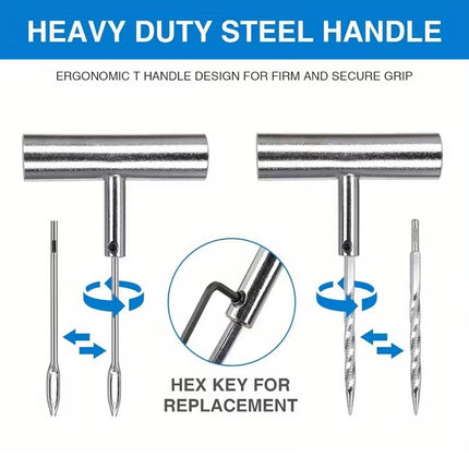 46PCS Car Tire Repair Kit Patch Plug Puncture Emergency for Car Truck Motorbike