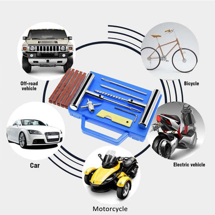 23PCS Car Tire Repair Kit Patch Plug Puncture Emergency for Car Truck Motorbike