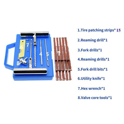 23PCS Car Tire Repair Kit Patch Plug Puncture Emergency for Car Truck Motorbike