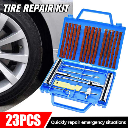 23PCS Car Tire Repair Kit Patch Plug Puncture Emergency for Car Truck Motorbike
