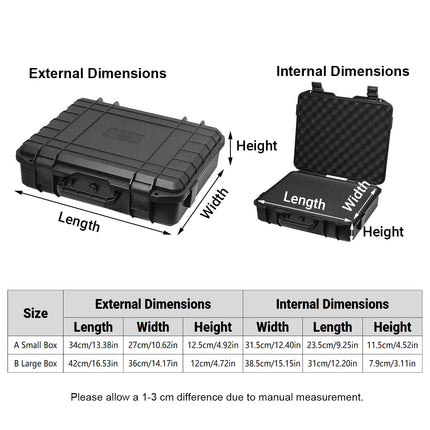 2 Sizes Plastic Equipment Box Portable Power Storage Customized Watch Toolbox