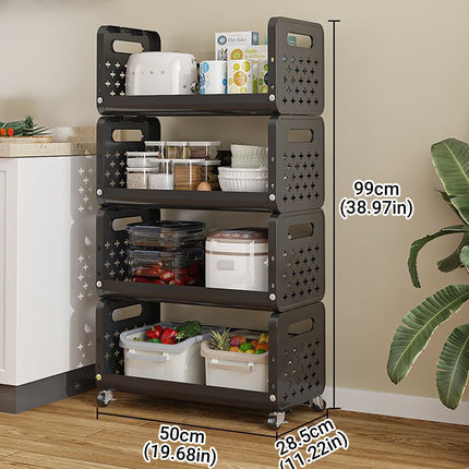 Multi-functional Kitchen Rack Movable Multi-layer Snack Storage Cart Shelf